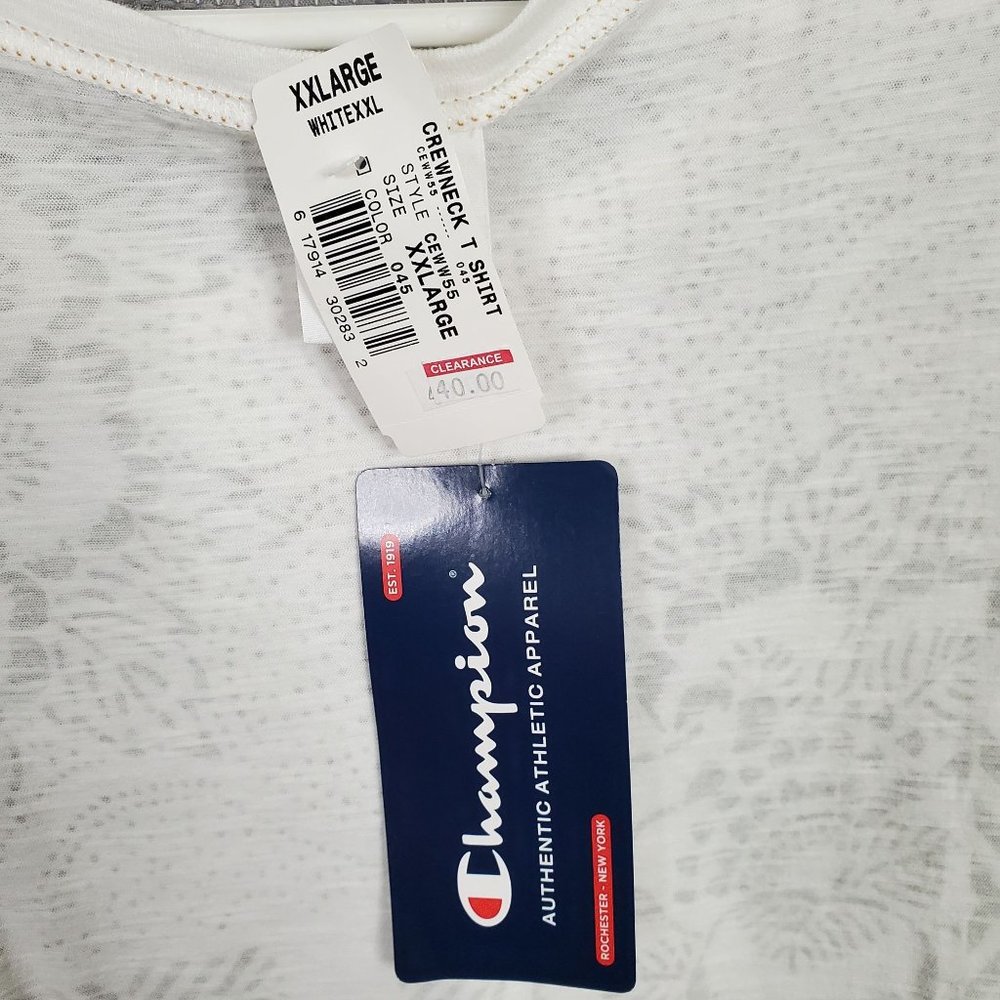 Champion NWT Womens Size XL Shirt Tee Hi Low Hem Short Sleeves European Fit - Picture 7 of 7